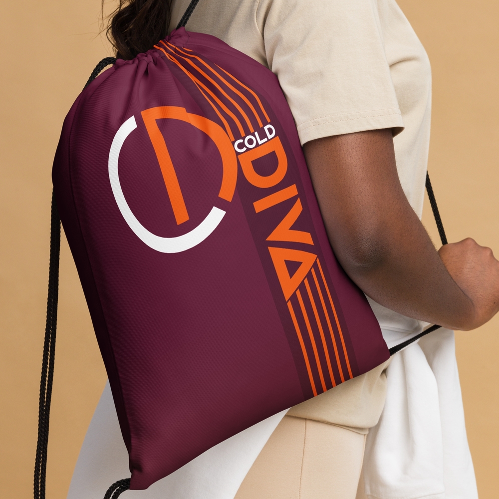 Brown and Orange Shoulder Bag with Sporty Design
